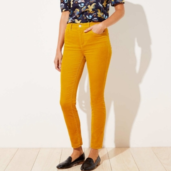 PETITE HIGH WAIST CORDUROY SKINNY PANTS - Picture 1 of 5